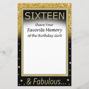 Sixteen Favourite Memory of the Birthday Girl