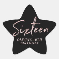 Sixteen Rose gold & Black Sweet 16 Birthday Party