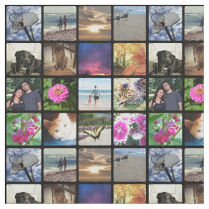 Sixteen Rounded Corners Photo Collage or Instagram Fabric