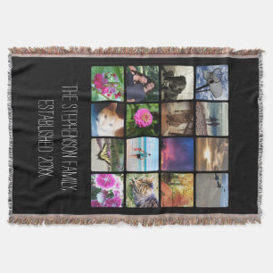 Sixteen Rounded Corners Photo Collage or Instagram Throw Blanket