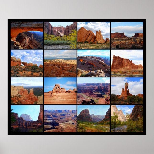 Sixteen Utah Landscape Icons Poster (Front)