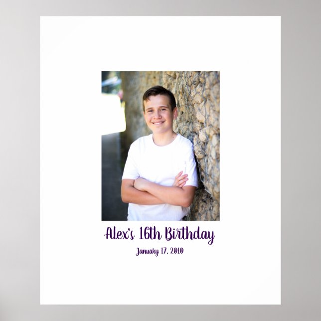 Sixteenth birthday 16th Sign In Party Board 16 (Front)