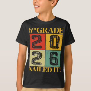 Sixth 6th Grade Grad 2026 Retro Elementary School  T-Shirt