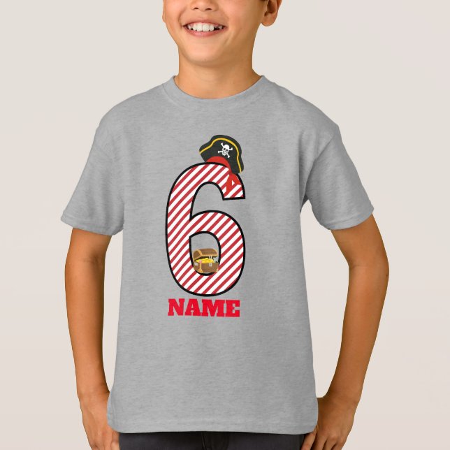 Sixth 6th pirate birthday party T-Shirt (Front)