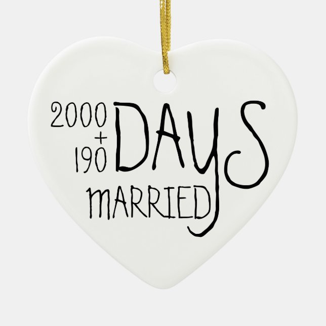 Sixth anniversary six years married wife husband ceramic tree decoration (Front)