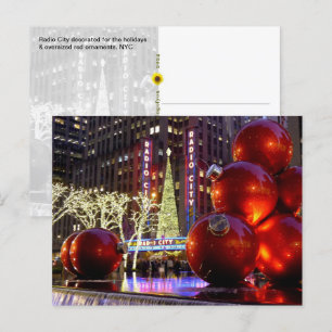 Sixth Avenue Christmas Ornaments, NYC -  Postcard