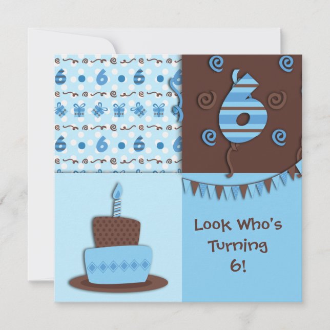 Sixth Birthday : Boy : Invitation (Front)