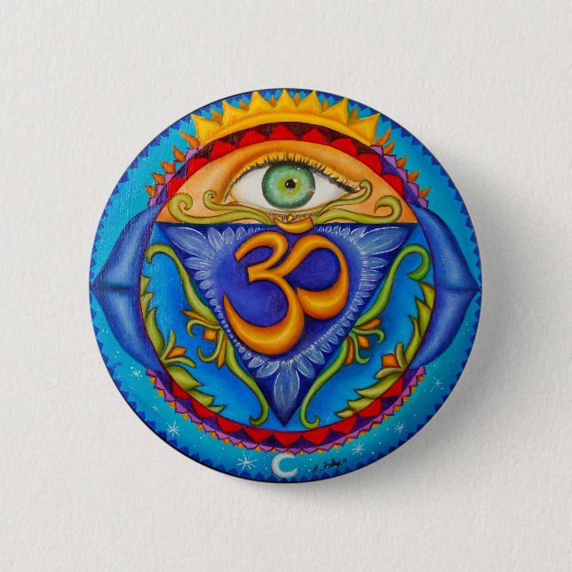 Sixth chakra, Third eye 6 Cm Round Badge (Front)