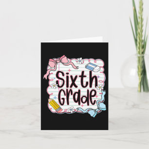 Sixth Grade Back To School For Girls Pink Notebook Card
