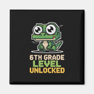 Sixth Grade Gamer Lizard Level Up Education Ck To  Magnet