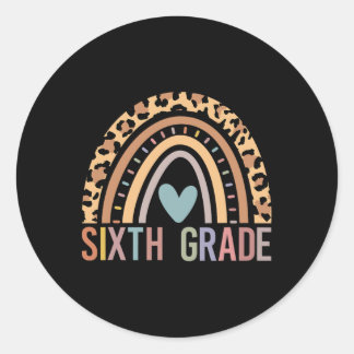 Sixth Grade Rainbow Girls Boys Teacher Team 6th Gr Classic Round Sticker