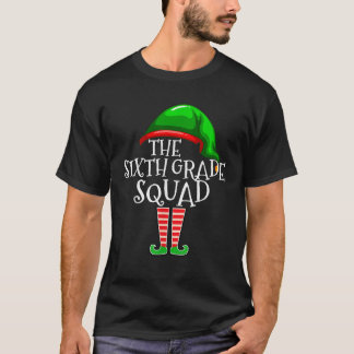 Sixth Grade Squad Elf Group Matching Christmas Gif T-Shirt