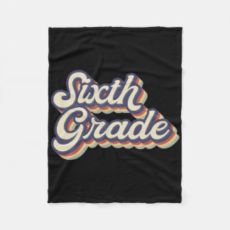 Sixth Grade Teacher Retro Vintage 6th Grade Teache Fleece Blanket