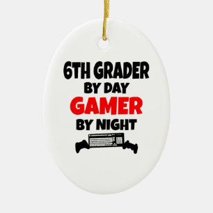 Sixth Grader by Day Gamer by Night Ceramic Tree Decoration