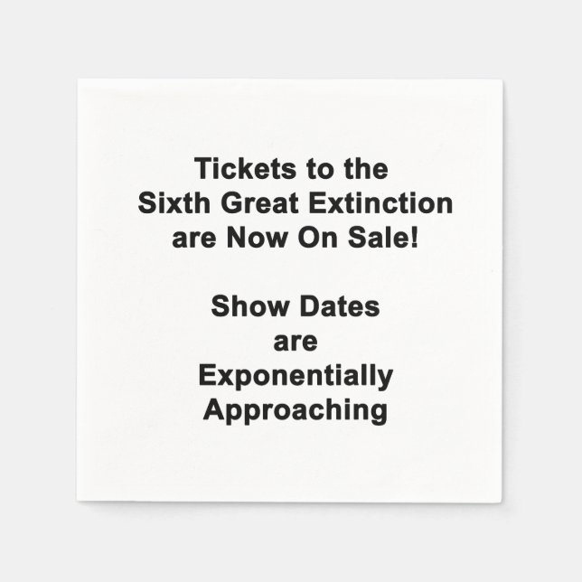 Sixth Great Extinction COCKTAIL NAPKINS (Front)