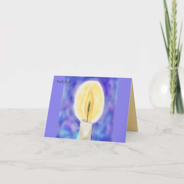 Sixth Night Hanukkah Card (Front)