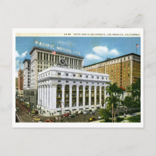 Sixth & Olive Sts., Los Angeles 1933 Vintage Postcard