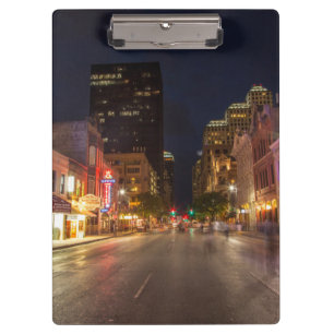 Sixth Street At Dusk In Downtown Austin, Texas Clipboard