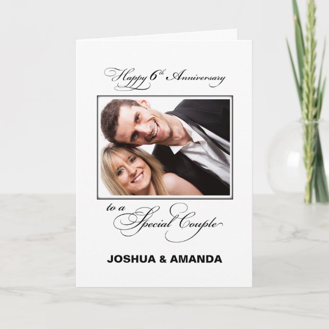 Sixth Wedding Anniversary Custom Name/Photo Card (Front)