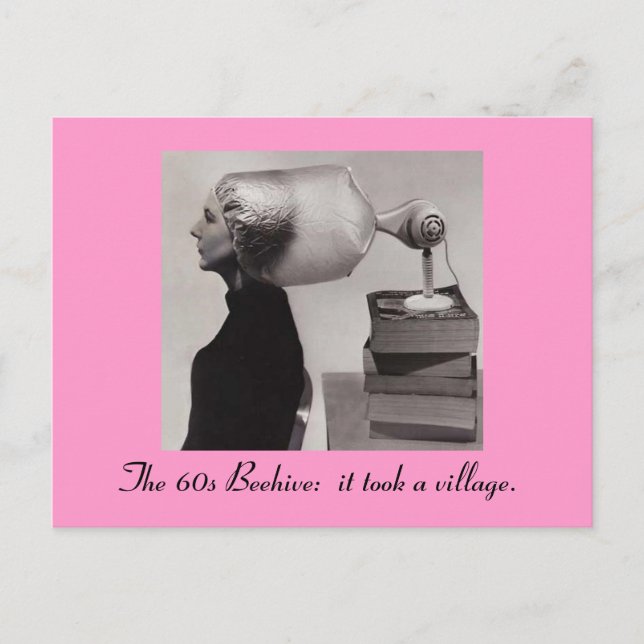 Sixties Beehive Hairdo Postcard (Front)
