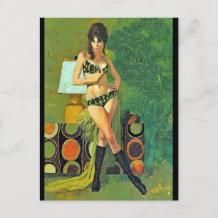 Sixties chick postcard
