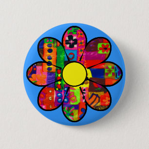 Sixties Flower Power 6 Cm Round Badge