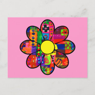 Sixties Flower Power Postcard
