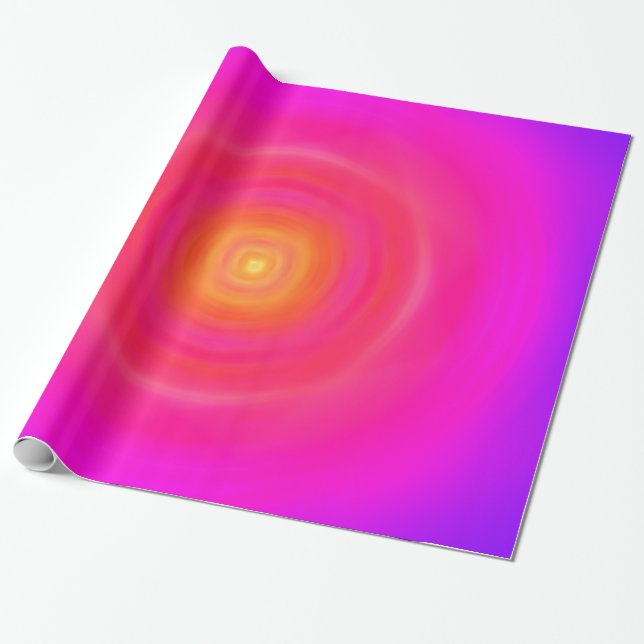 Sixties Gradient - Pink Blue Purple Orange Yellow Wrapping Paper (Unrolled)