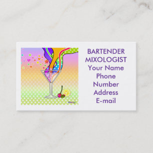 SIXTIES POP ART STYLE MARTINI BUSINESS CARD