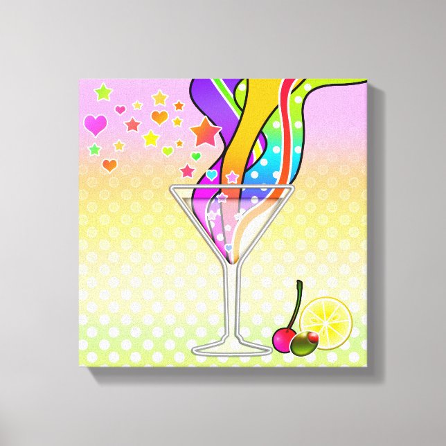 SIXTIES POP ART STYLE MARTINI CANVAS PRINT (Front)