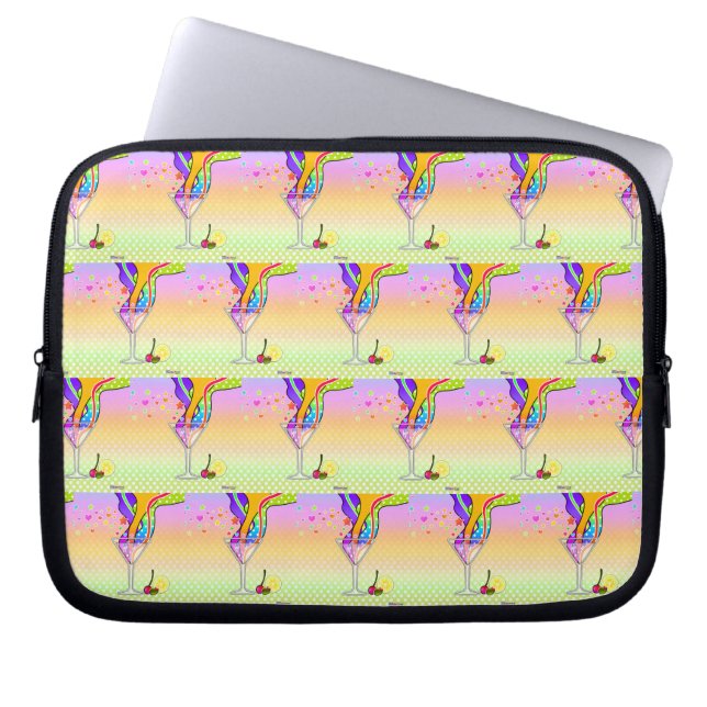 SIXTIES POP ART STYLE MARTINI LAPTOP SLEEVE (Front)