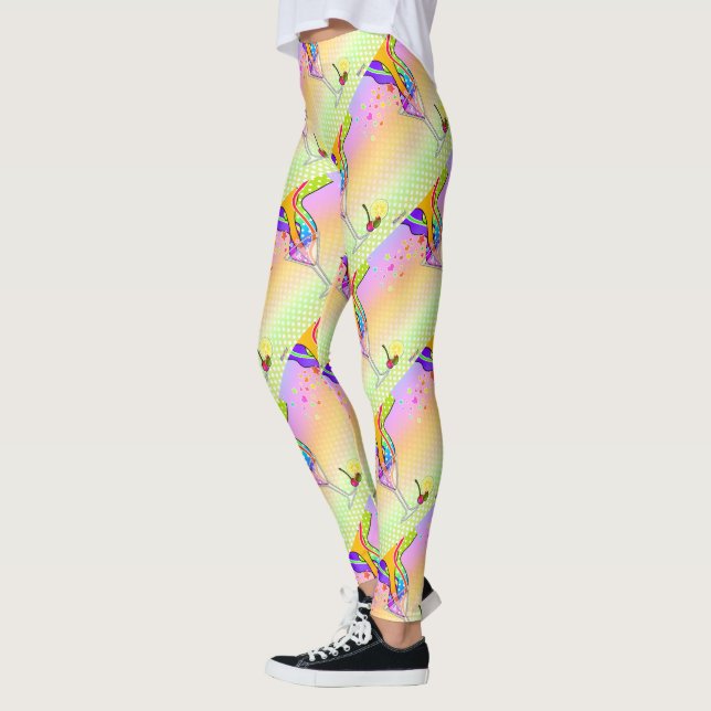 SIXTIES POP ART STYLE MARTINI LEGGINGS (Left)