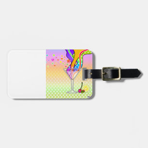 SIXTIES POP ART STYLE MARTINI LUGGAGE TAG