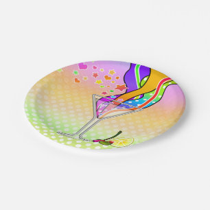 SIXTIES POP ART STYLE MARTINI PAPER PLATE