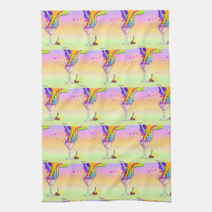 SIXTIES POP ART STYLE MARTINI TEA TOWEL