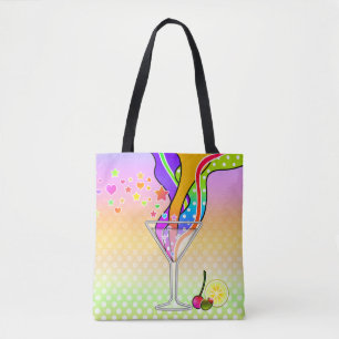 SIXTIES POP ART STYLE MARTINI TOTE BAG