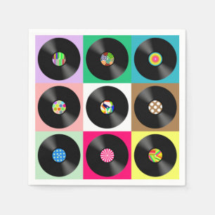 Sixties Retro Vintage Vinyl Record Pop Art Napkin