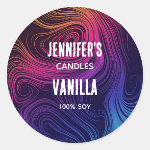 Sixties Vibe Circles & Swirls Cool Candle Business Classic Round Sticker