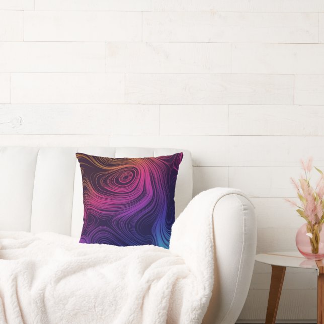 Sixties Vibe Circles & Swirls Cool Pattern Cushion (Couch)