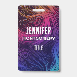 Sixties Vibe Circles & Swirls Cool Pattern ID Badge