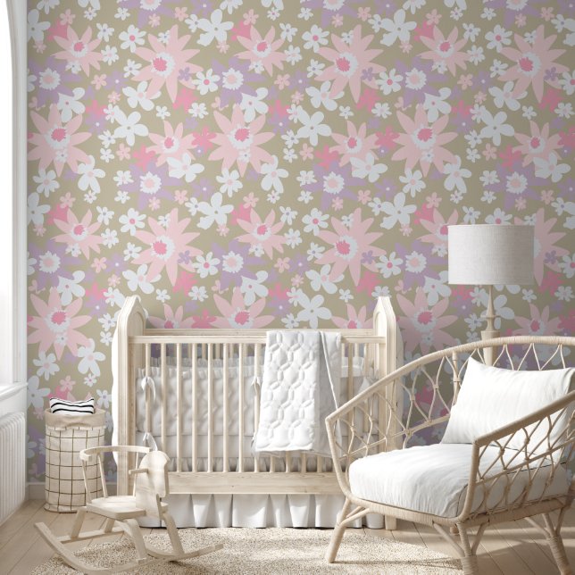 Sixties vinatage flower wallpaper (Kids)