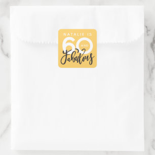 sixtieth making 60 look good birthday favor square sticker