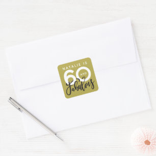 sixtieth making 60 look good birthday favour square sticker