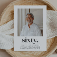 Sixty 60th Mens Square Photo Birthday