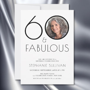 Sixty and Fabulous 60th Birthday Party Photo Invitation