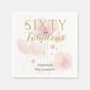 Sixty and Fabulous Black Pink 60th Birthday Napkin