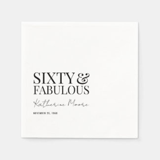  Sixty and Fabulous Bold 60th Birthday Party Napkin