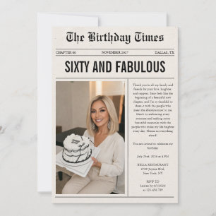 Sixty And Fabulous Photo 60th Birthday Invitation