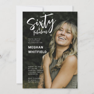 Sixty and Fabulous Photo 60th Birthday Party Invitation