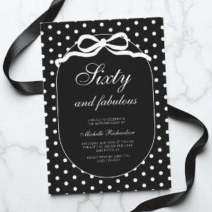 Sixty and Fabulous Polka Dot 60th Birthday Party Invitation
